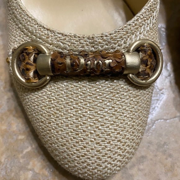 Dior canvas w/snakeskin heels - Picture 4 of 12
